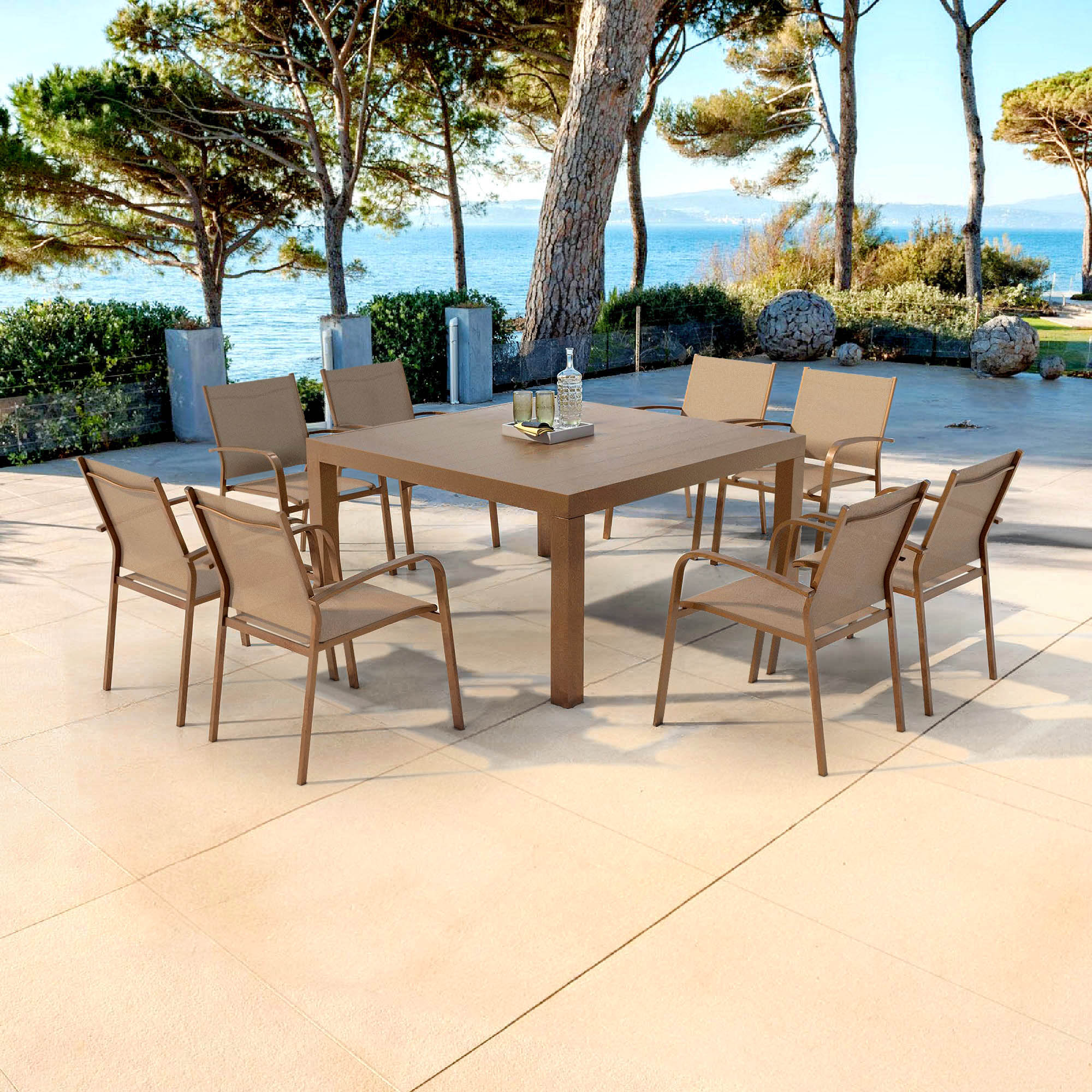 Table de jardin 8 places Aluminium Murano (136 x 136 cm) - Image 22