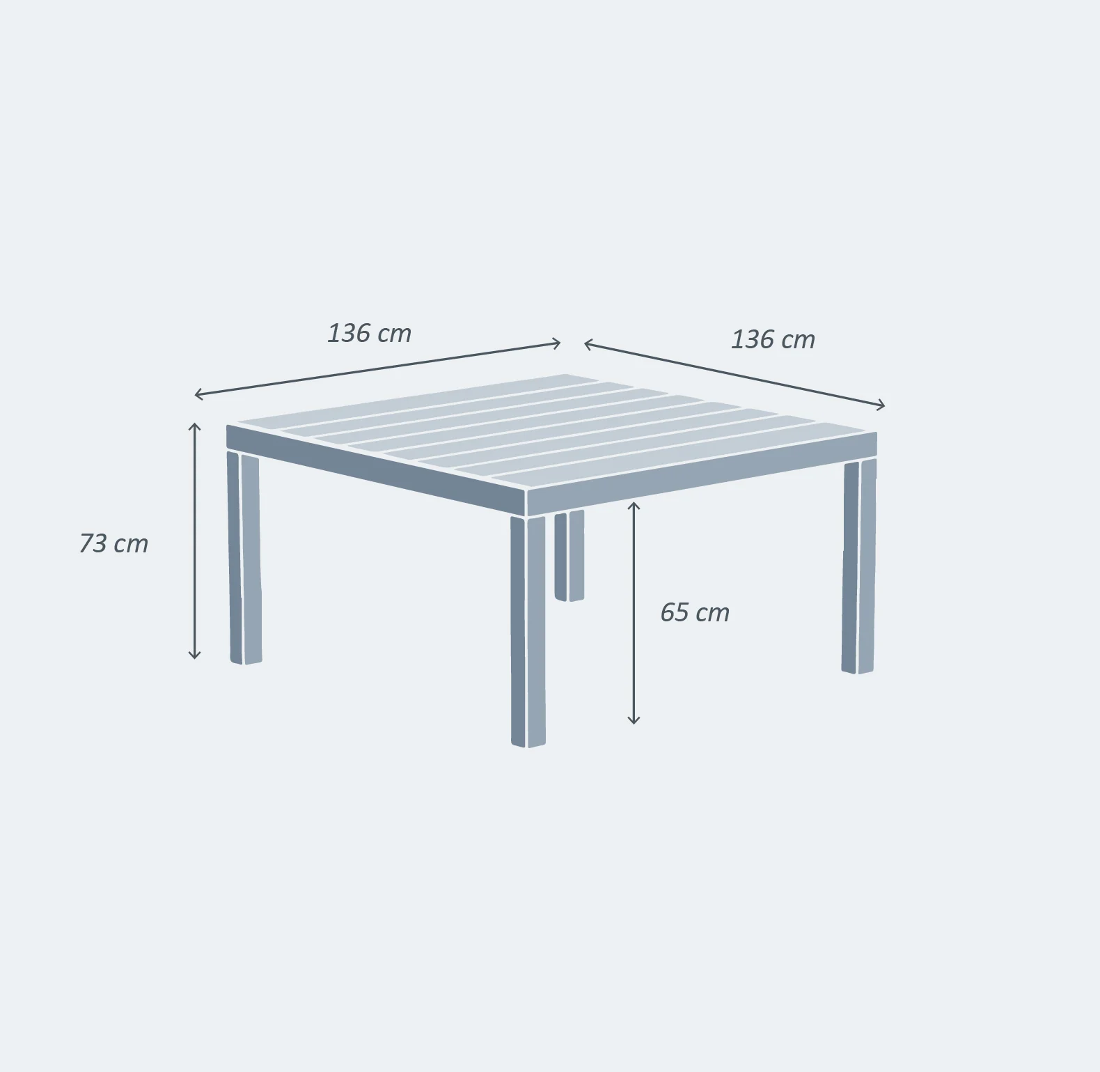 Table de jardin 8 places Aluminium Murano (136 x 136 cm) - Image 4