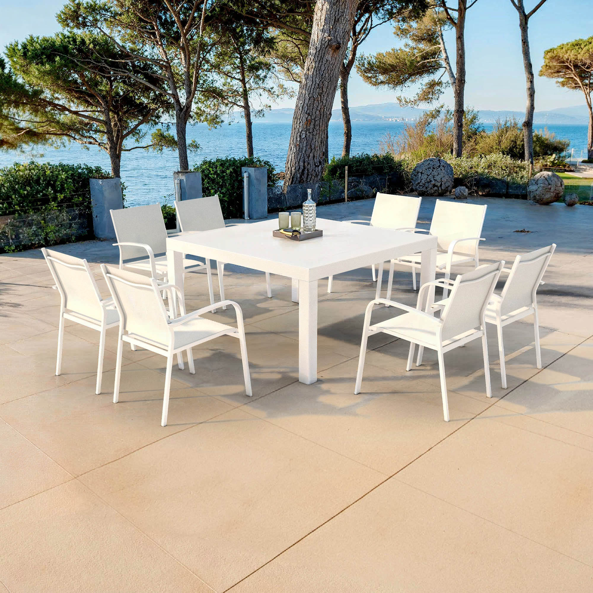 Table de jardin 8 places Aluminium Murano (136 x 136 cm) - Image 6