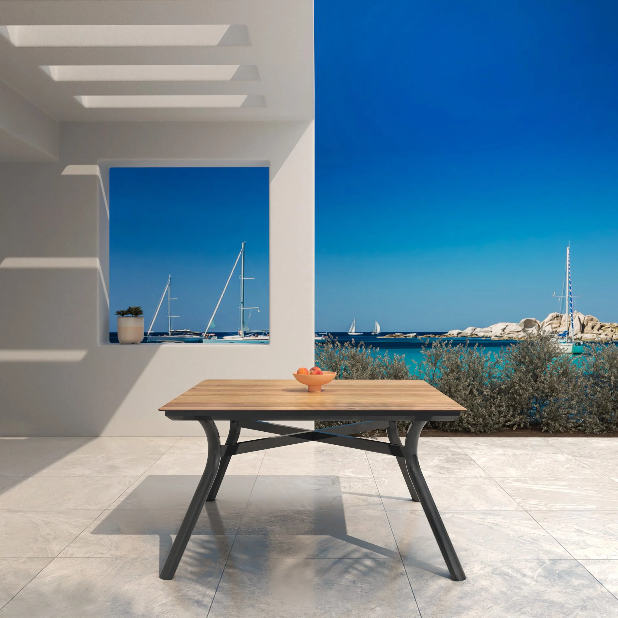 Table de jardin carrée 8 places Amalfi 136x136cm - Image 5