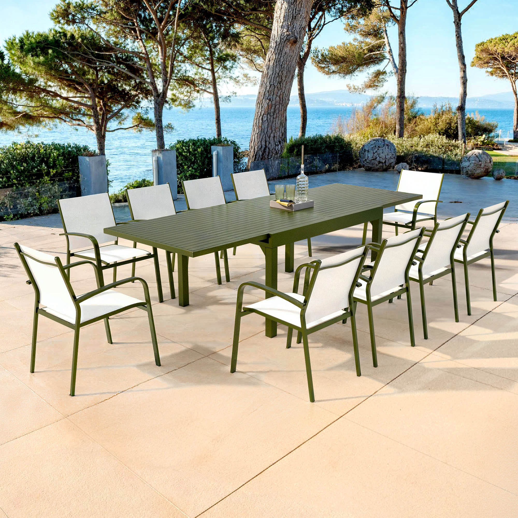 Table de jardin extensible 10 places Aluminium Murano (270 x 90 cm) - Image 14