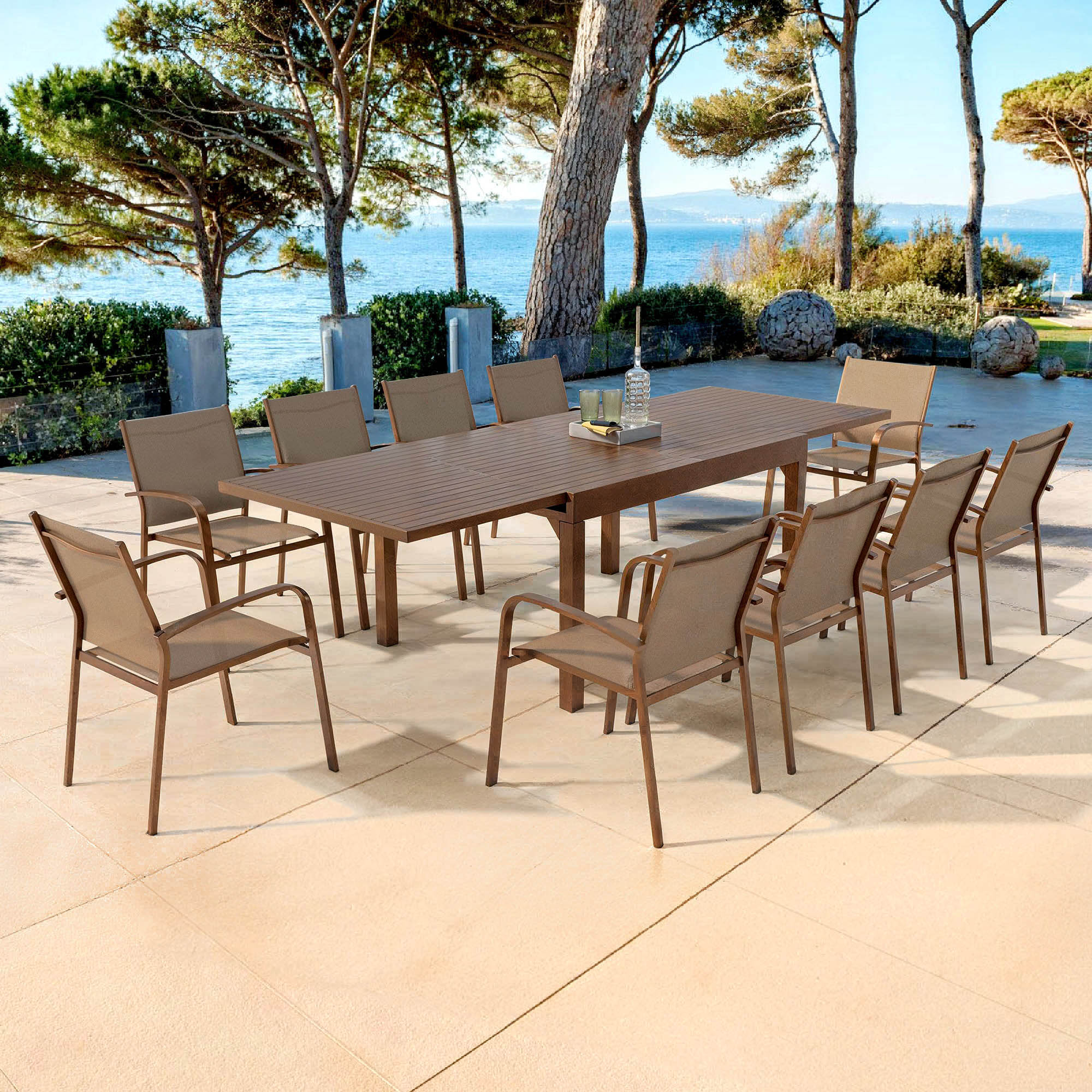 Table de jardin extensible 10 places Aluminium Murano (270 x 90 cm) - Image 24