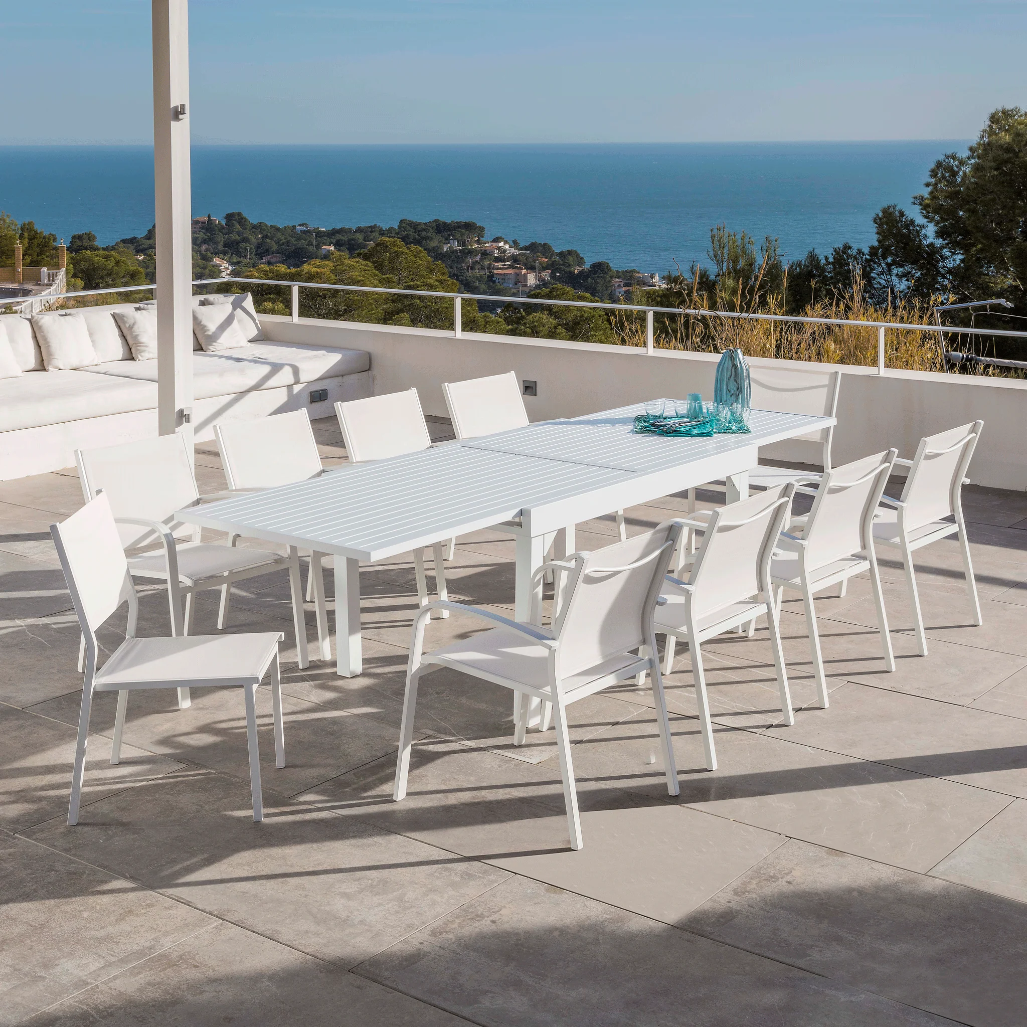 Table de jardin extensible 10 places Aluminium Murano (270 x 90 cm) - Image 6