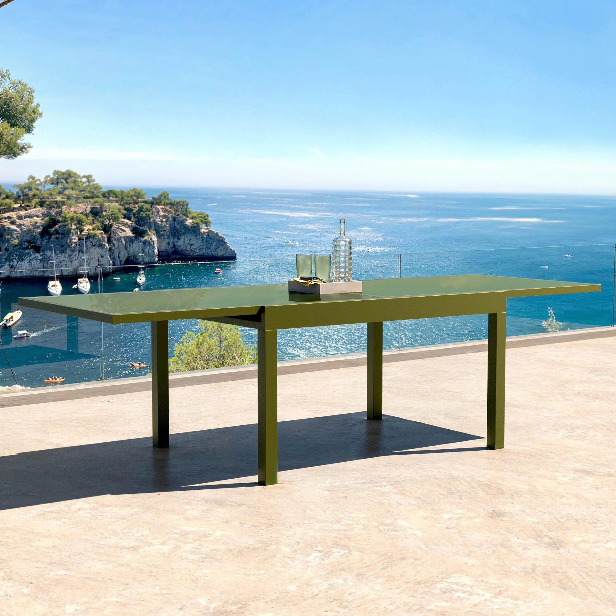 Table de jardin extensible 10 places en verre Murano (270 x 90 cm) - Image 13