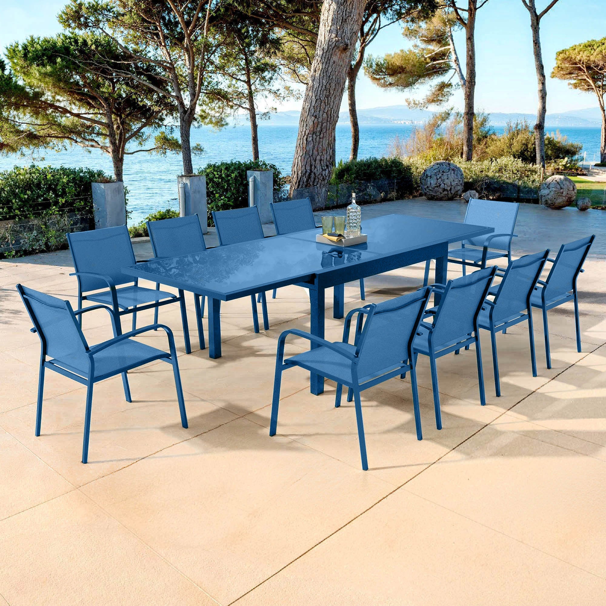 Table de jardin extensible 10 places en verre Murano (270 x 90 cm) - Image 24