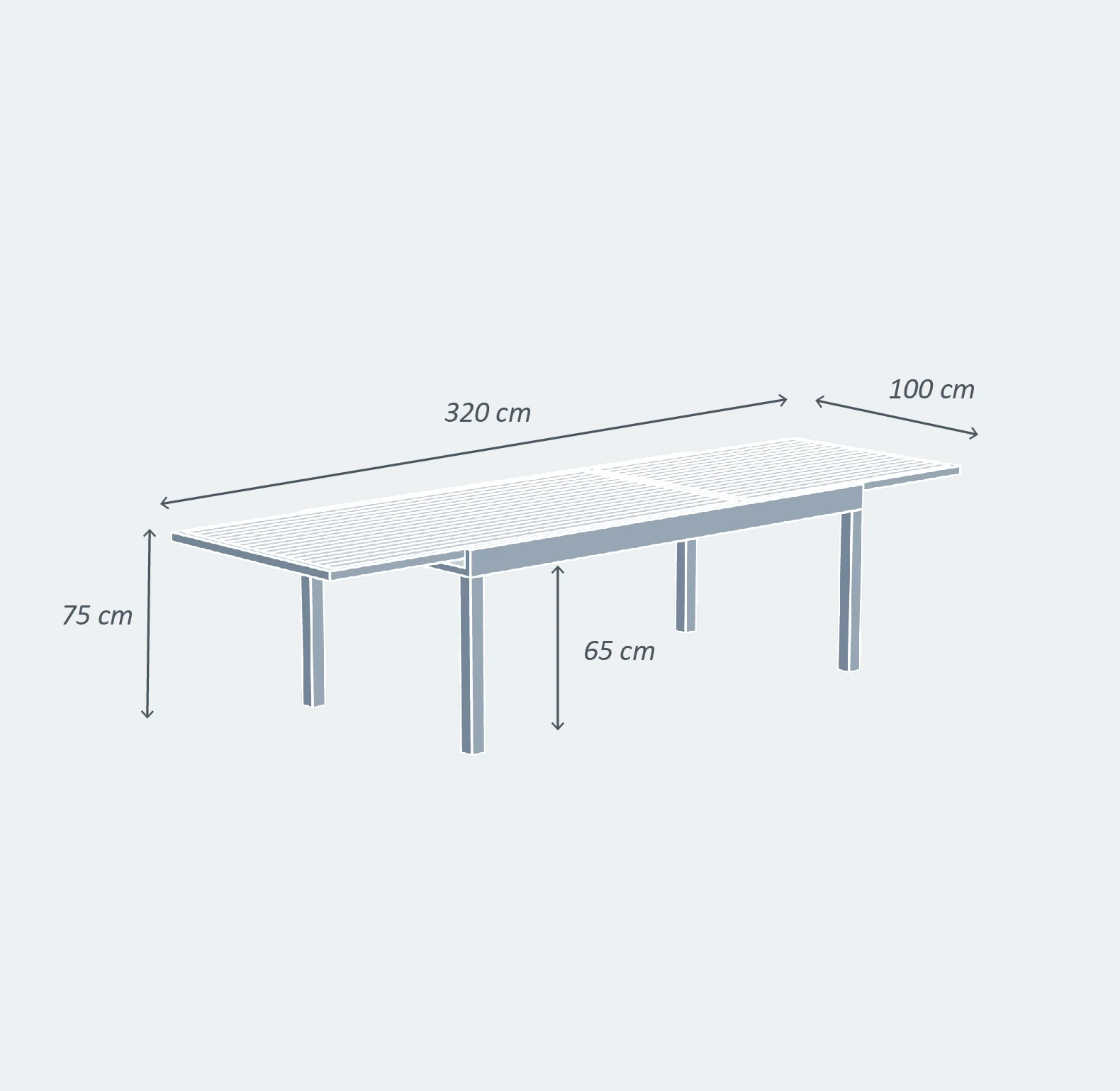 Table de jardin extensible 12 places en verre Murano (320 x 100 cm) - Image 19