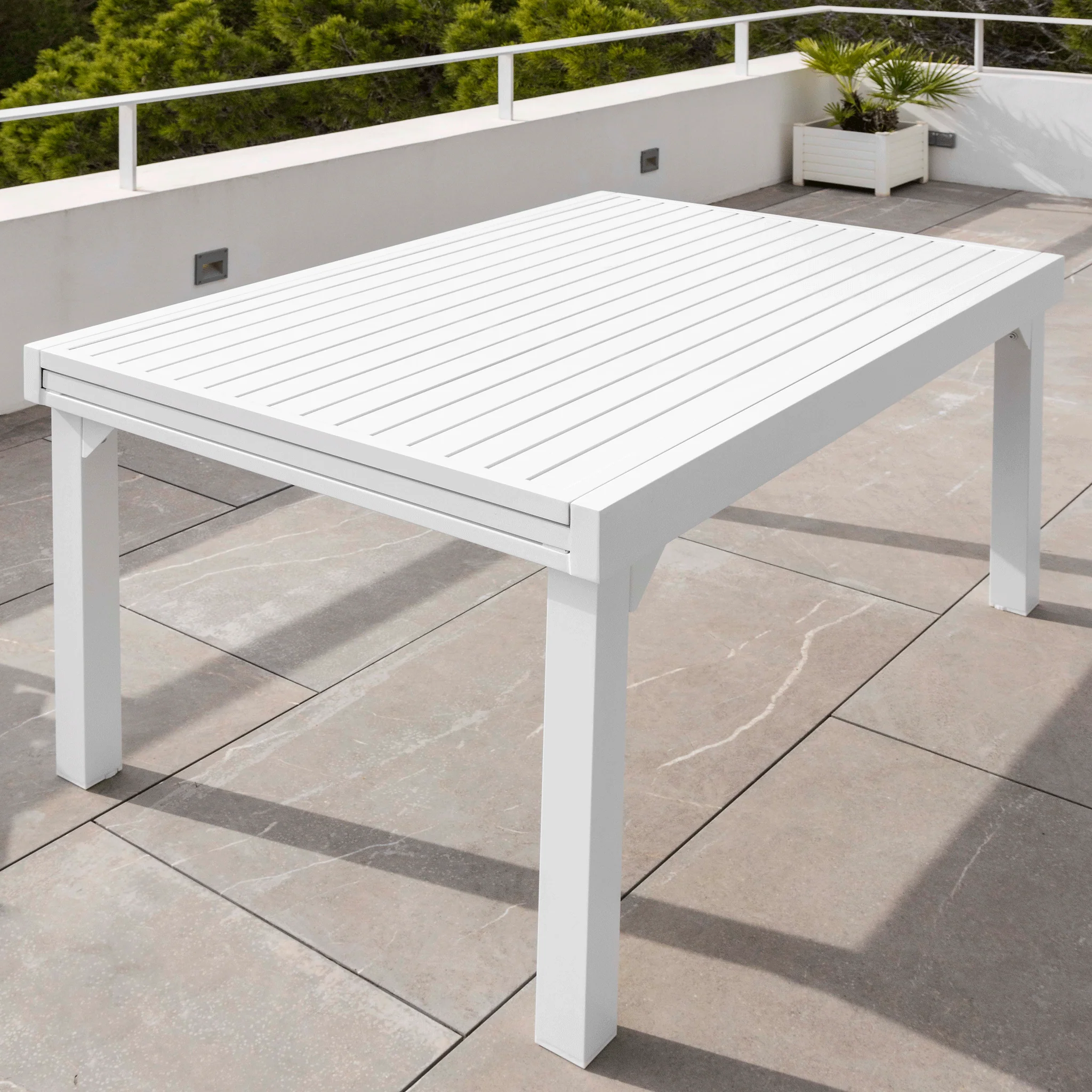 Table de jardin extensible 12 places Aluminium Murano (320 x 100 cm) - Image 10