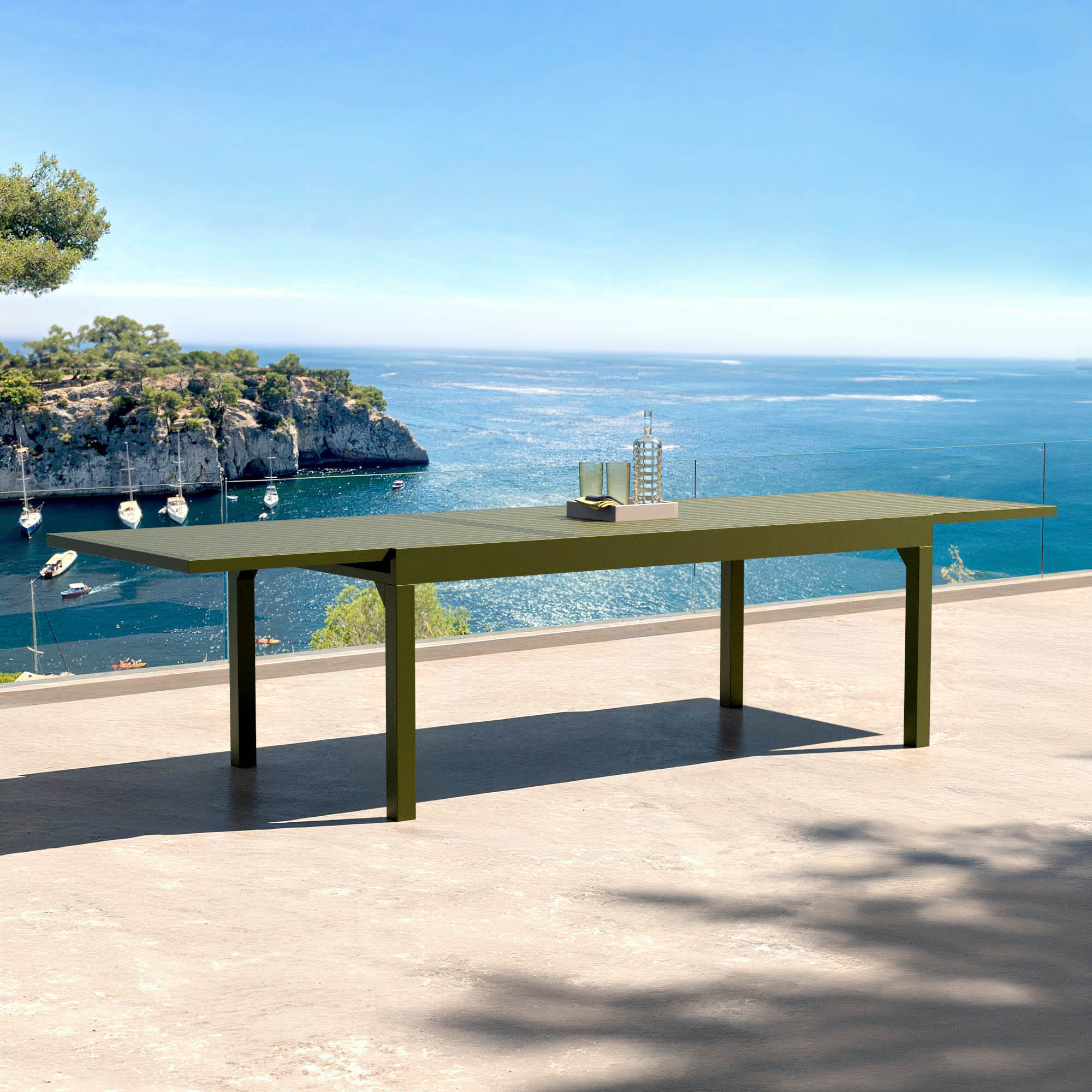 Table de jardin extensible 12 places Aluminium Murano (320 x 100 cm) - Image 12