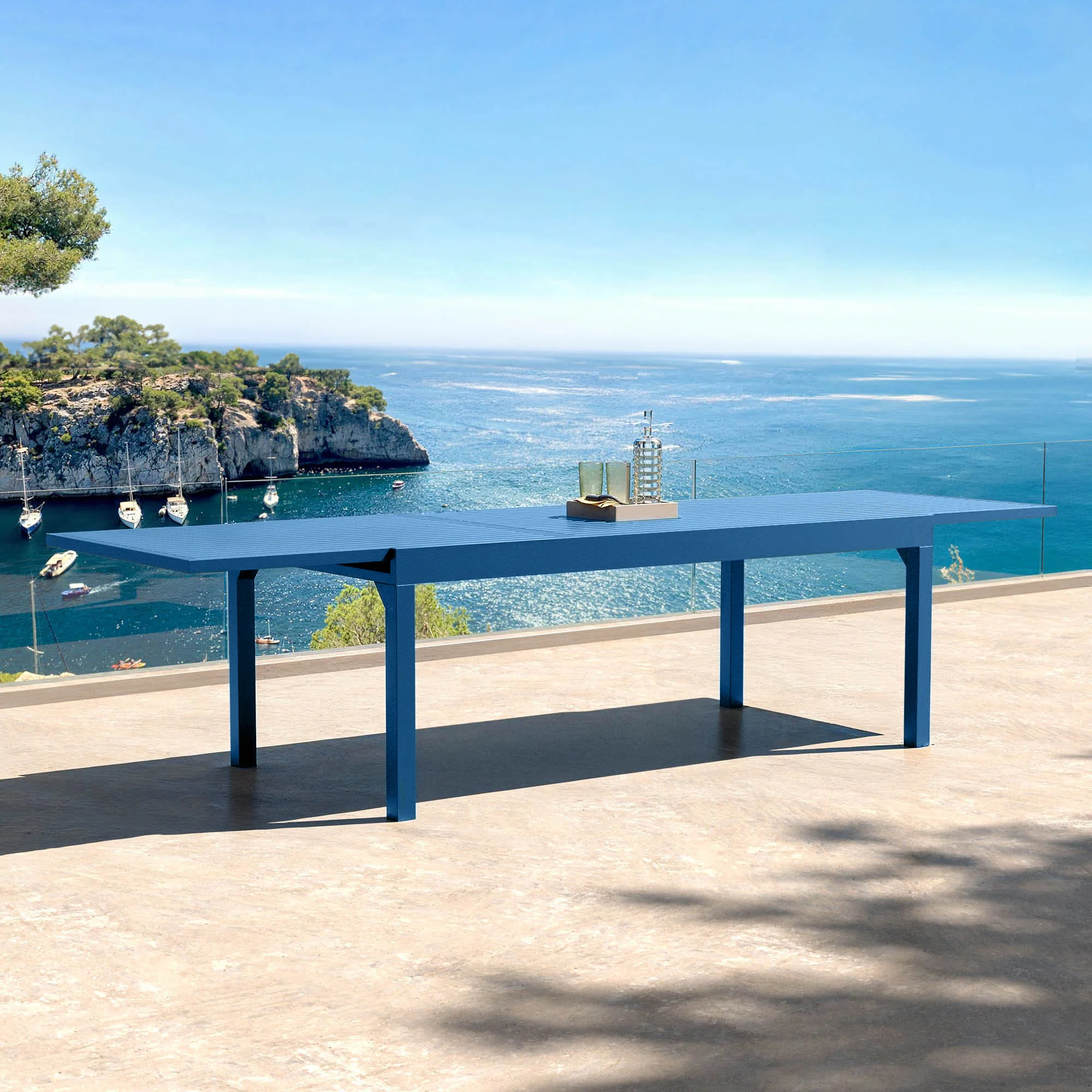 Table de jardin extensible 12 places Aluminium Murano (320 x 100 cm) - Image 17