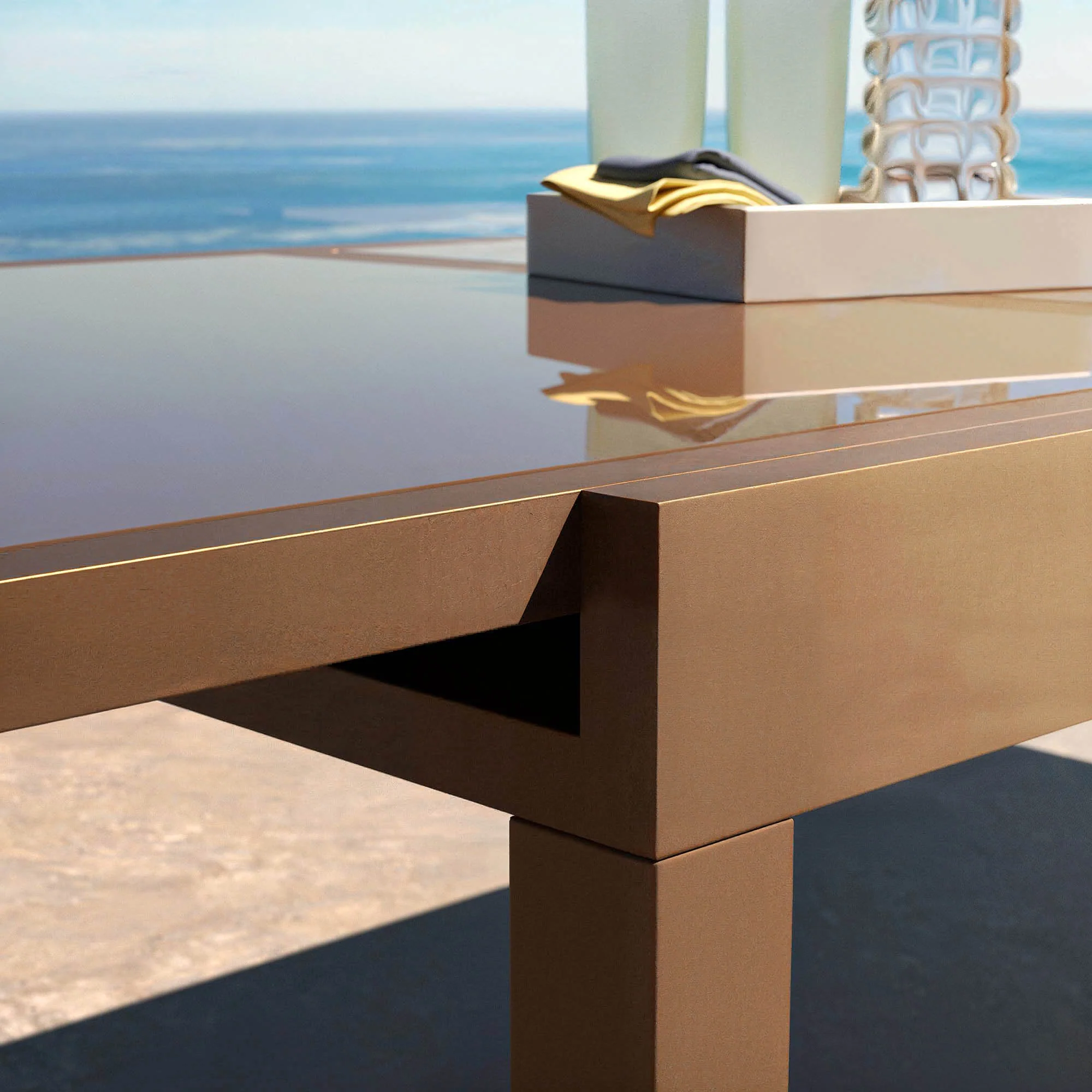 Table de jardin extensible 12 places en verre Murano (320 x 100 cm) - Image 11