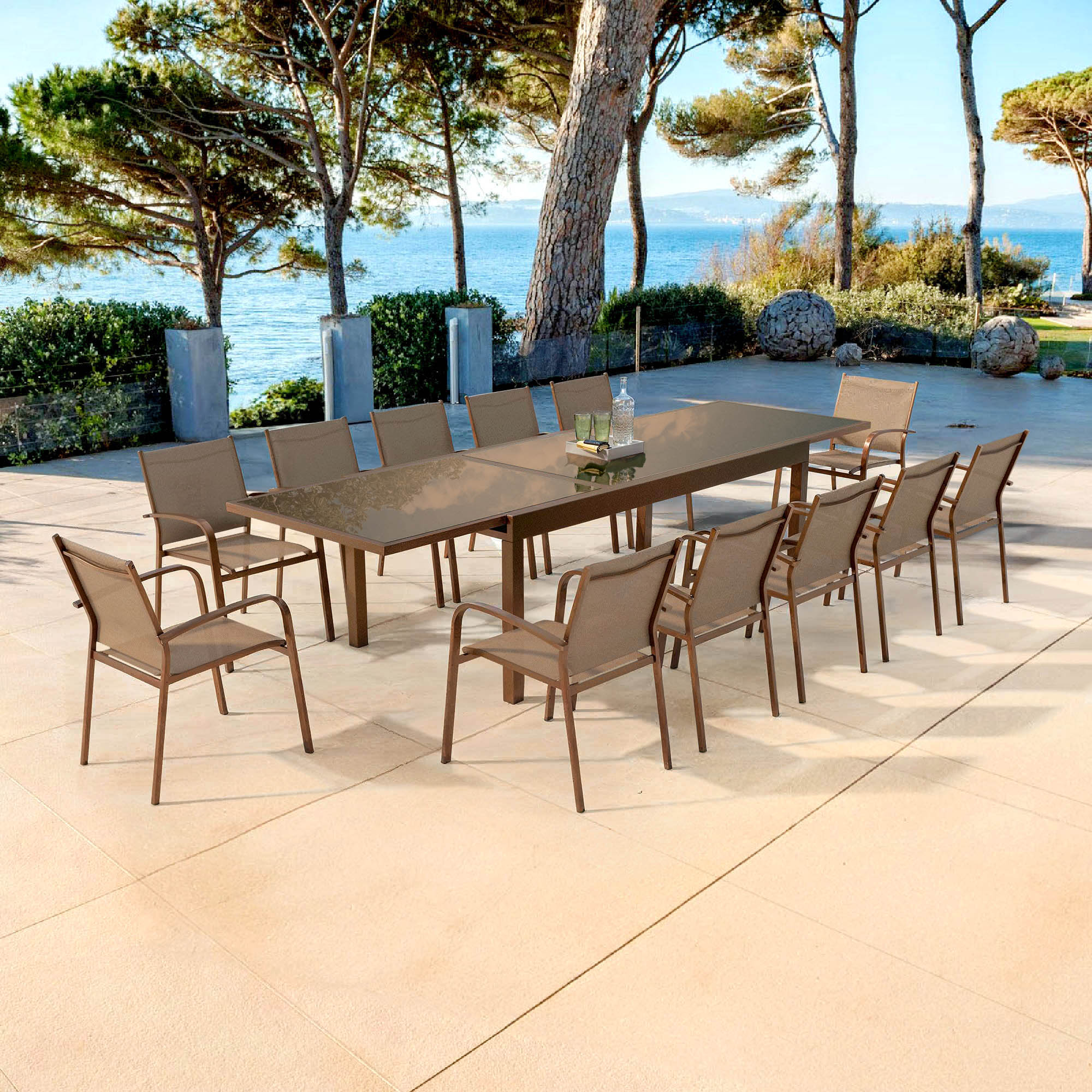 Table de jardin extensible 12 places en verre Murano (320 x 100 cm) - Image 13
