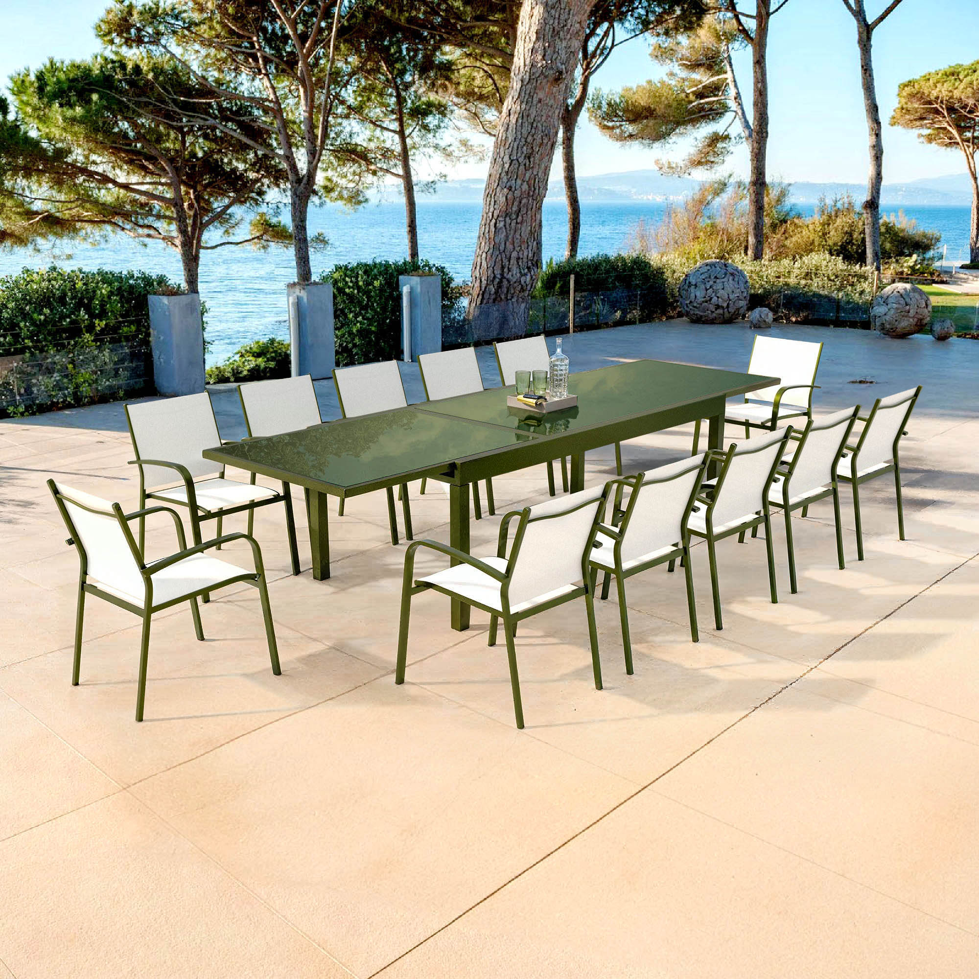 Table de jardin extensible 12 places en verre Murano (320 x 100 cm) - Image 16