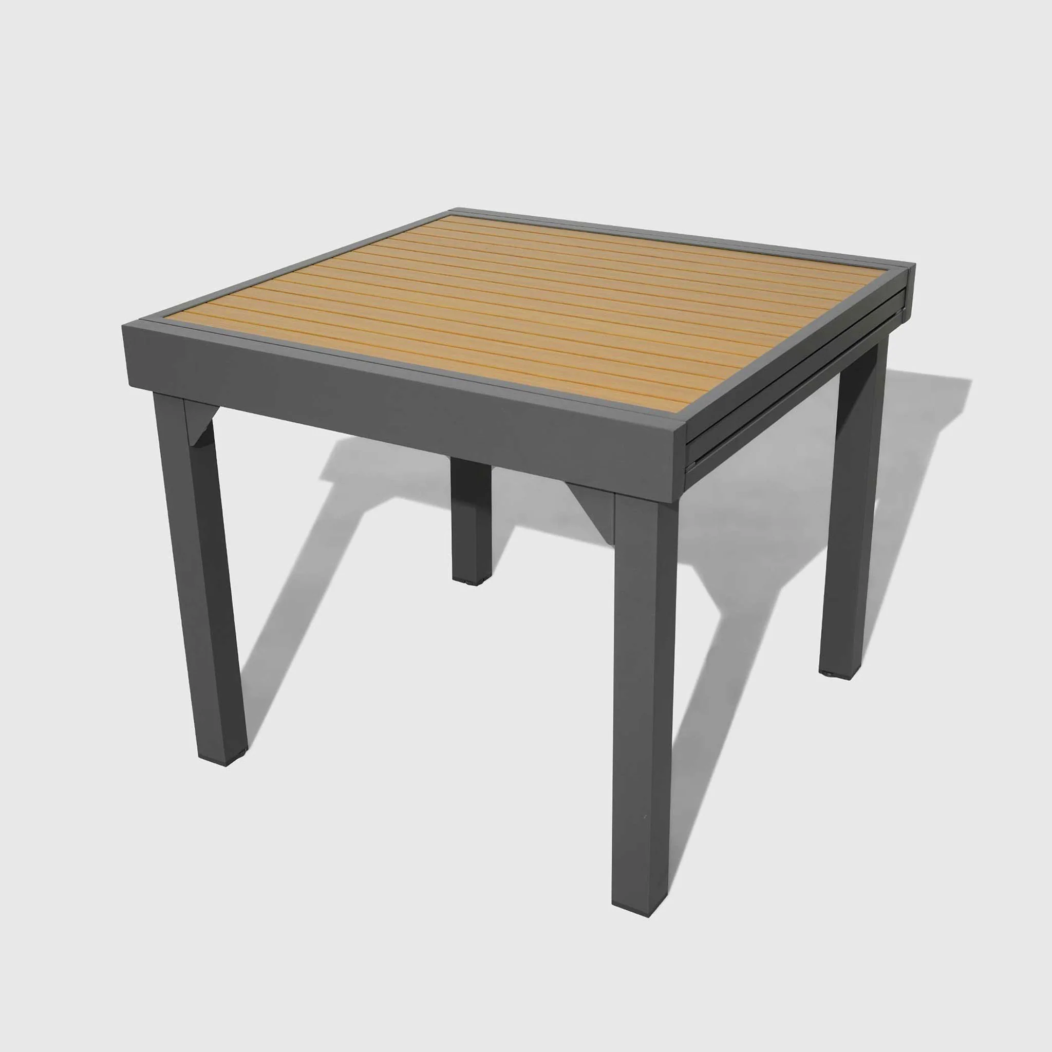 Table de jardin extensible 8 places Aluminium effet bois Murano (90/180x90) - Image 3