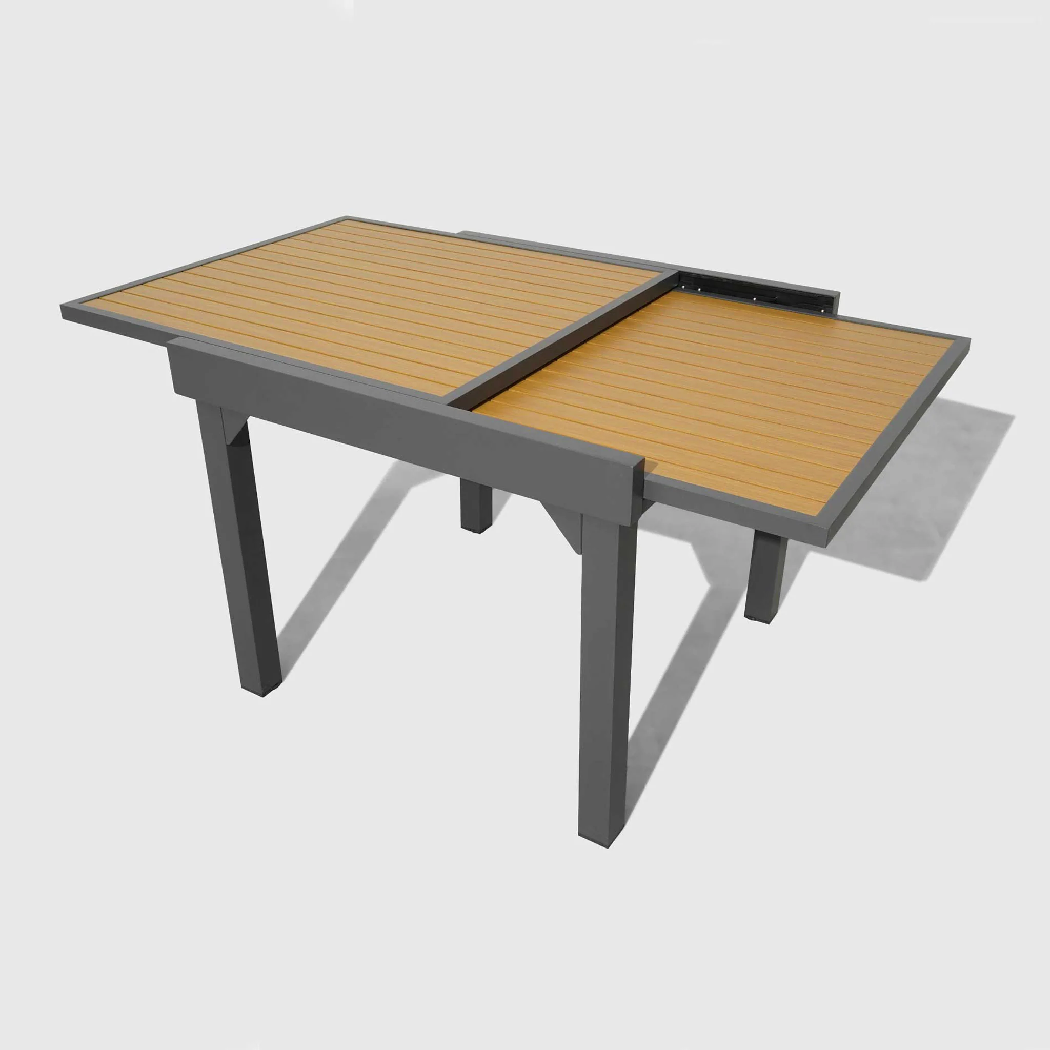 Table de jardin extensible 8 places Aluminium effet bois Murano (90/180x90) - Image 4