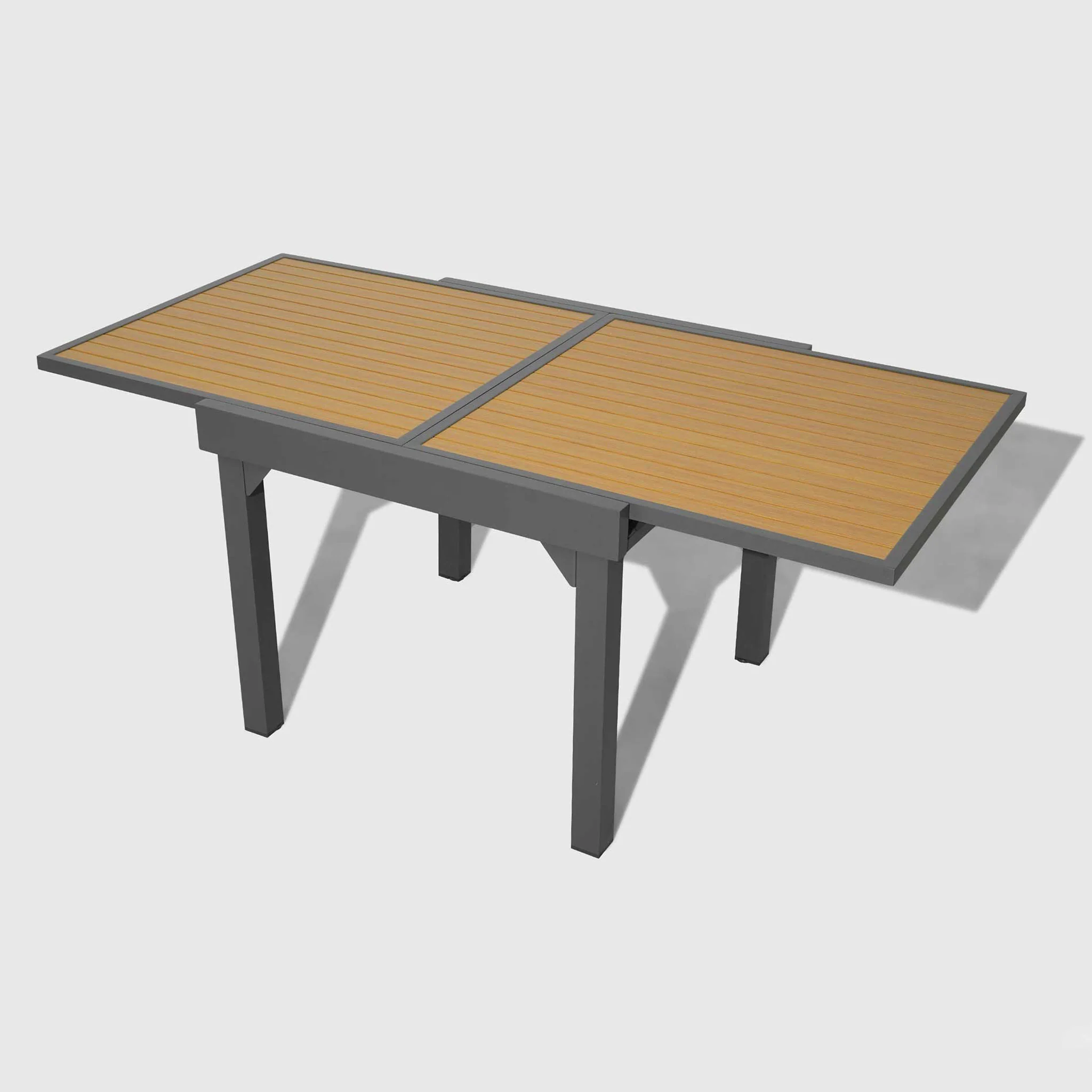 Table de jardin extensible 8 places Aluminium effet bois Murano (90/180x90) - Image 5