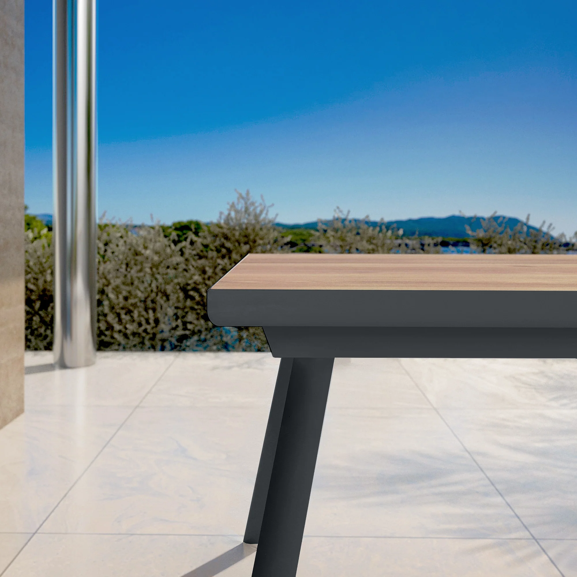 Table de jardin extensible automatique 10 places Aluminium Amalfi - (200/260X96) - Image 14