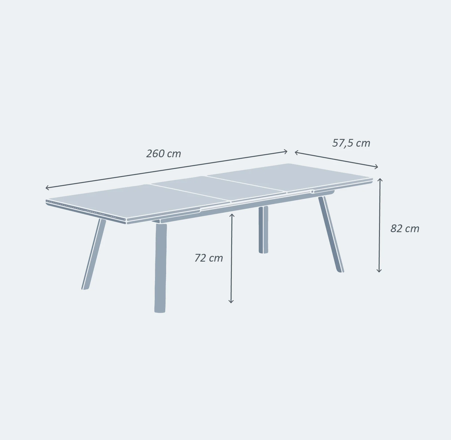 Table de jardin extensible automatique 10 places Aluminium Amalfi - (200/260X96) - Image 17