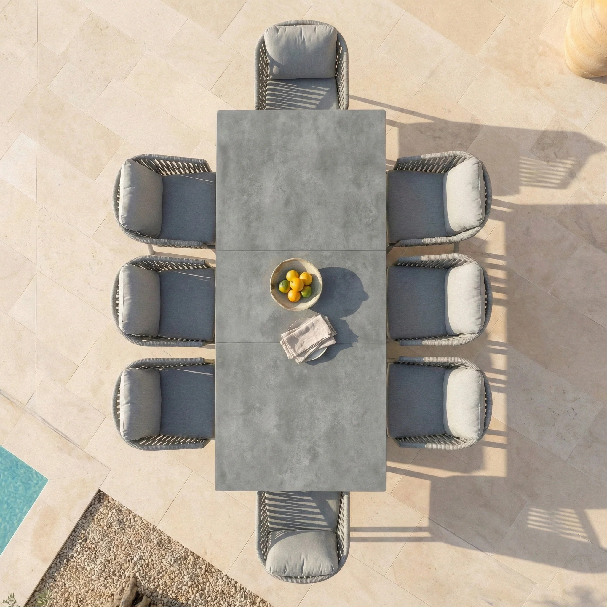Table de jardin extensible automatique 10 places Aluminium Amalfi - (200/260X96) - Image 24