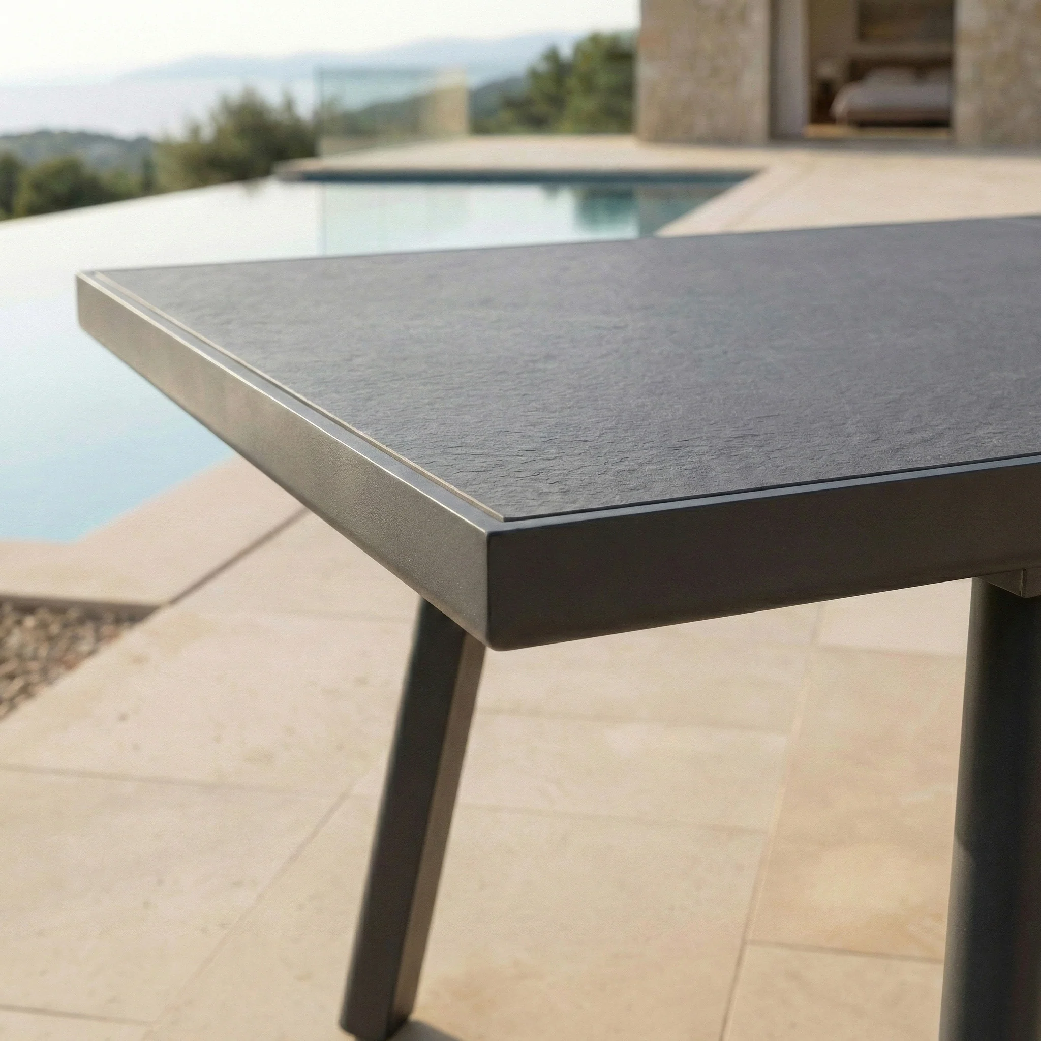 Table de jardin extensible automatique 10 places Aluminium Amalfi - (200/260X96) - Image 25
