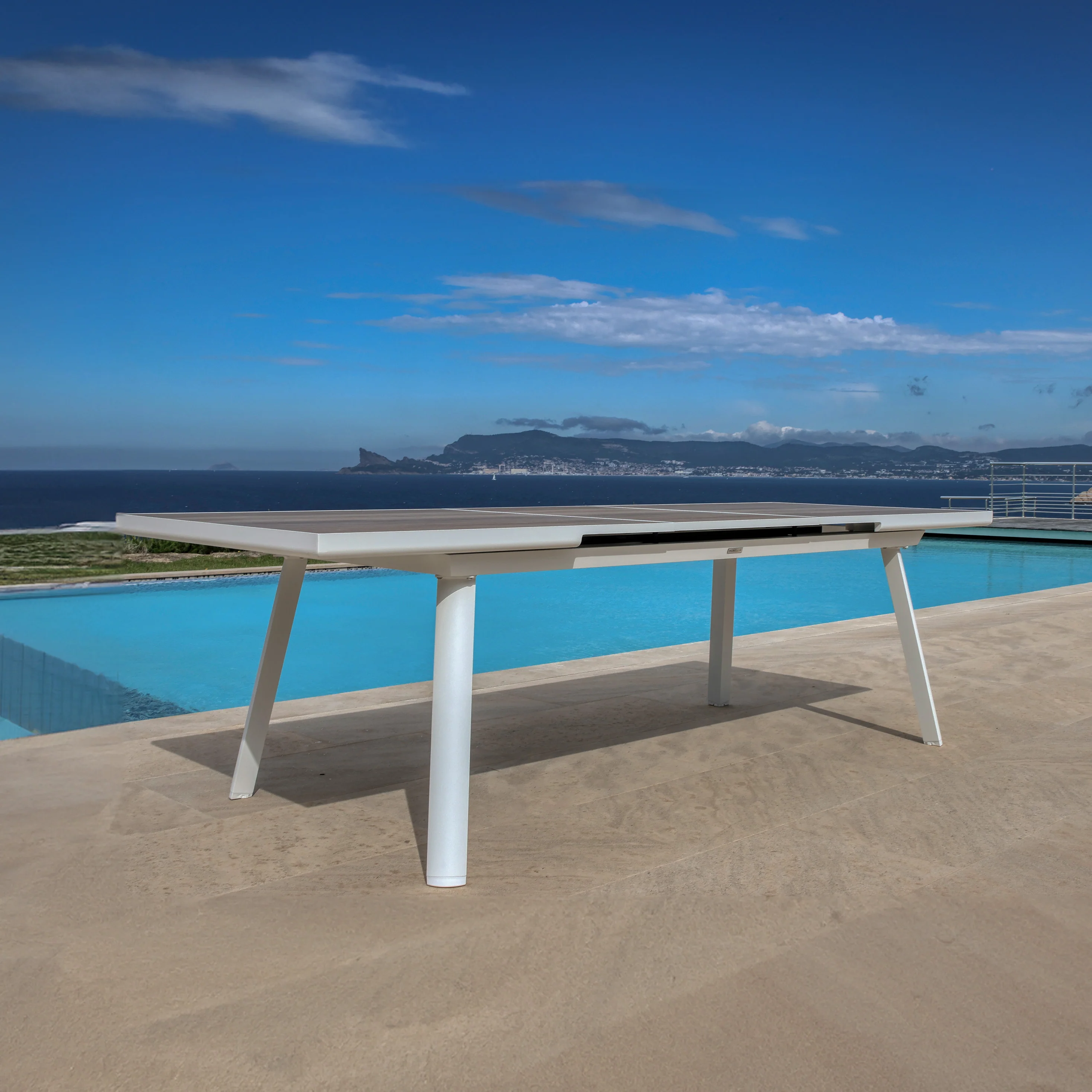 Table de jardin extensible automatique 10 places Aluminium Amalfi - (200/260X96) - Image 4