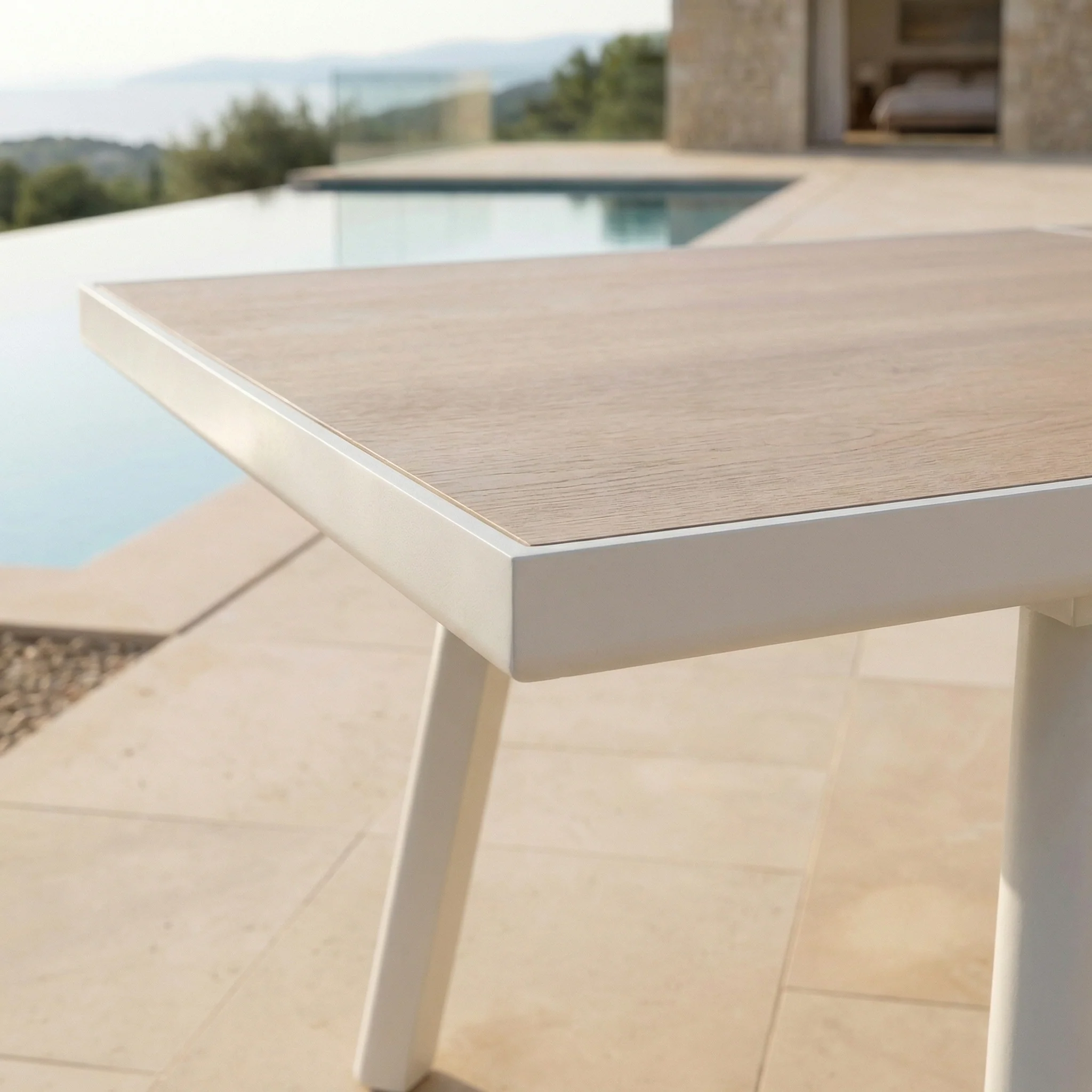 Table de jardin extensible automatique 12 places aluminium Amalfi (240/300x96cm) - Image 5
