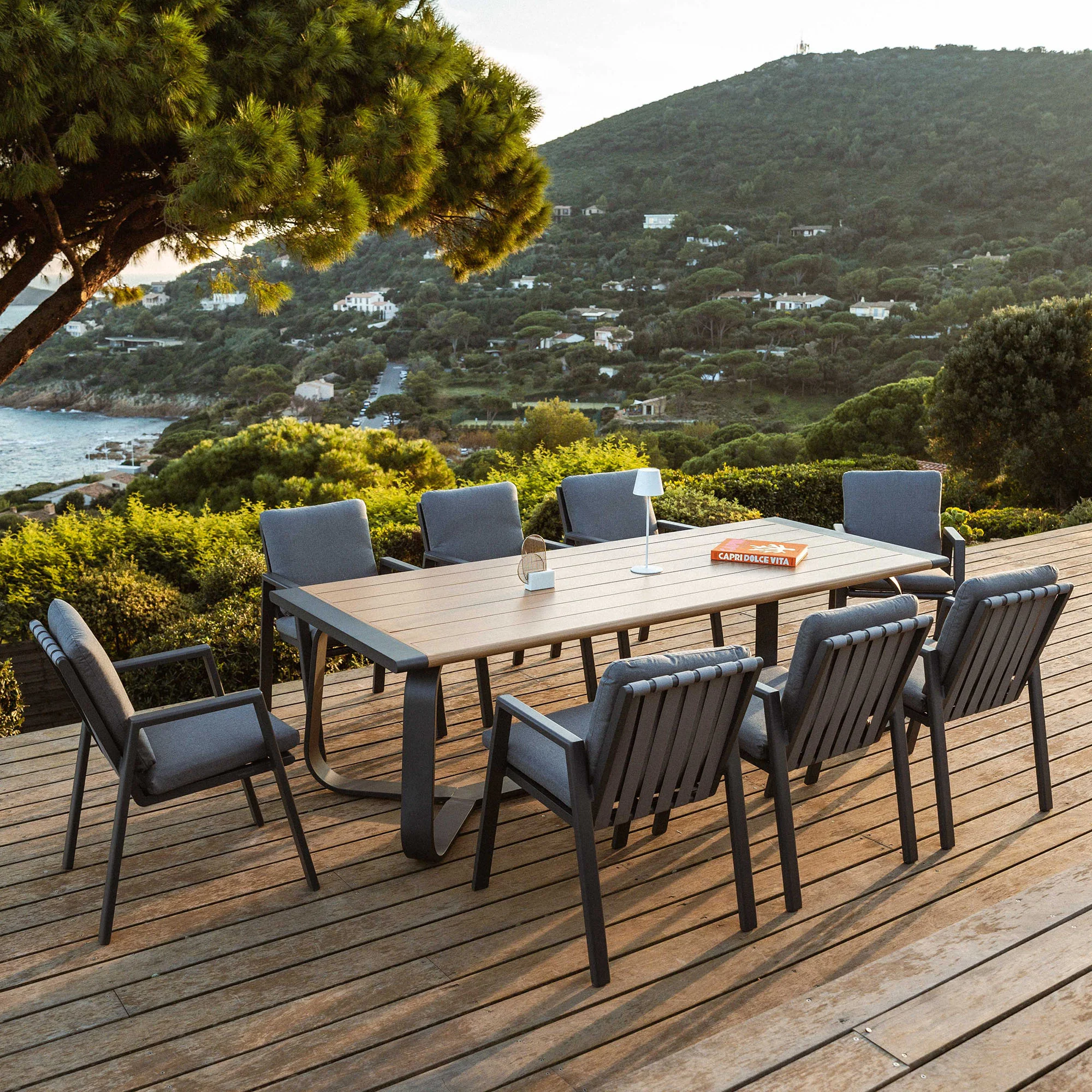 Table de jardin rectangulaire 10 places Long Beach en aluminium 240x100 cm - Image 10