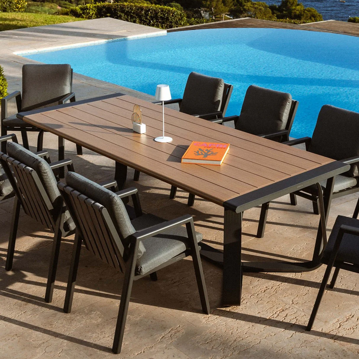 Table de jardin rectangulaire 10 places Long Beach en aluminium 240x100 cm - Image 11