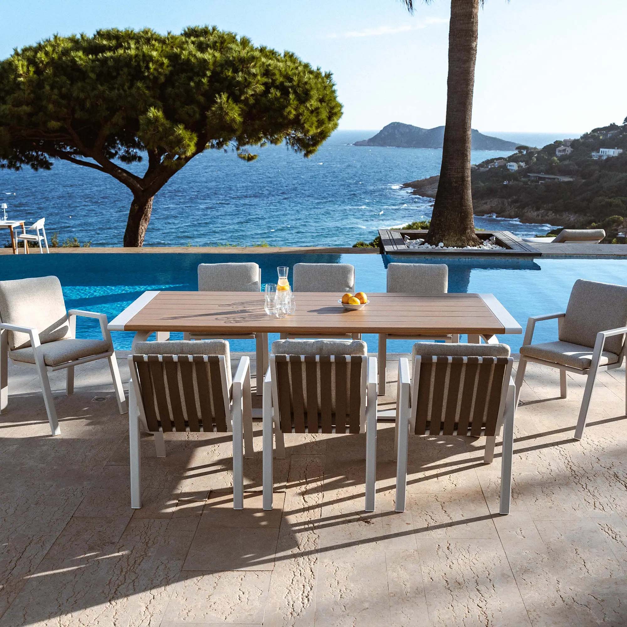 Table de jardin rectangulaire 10 places Long Beach en aluminium 240x100 cm - Image 3