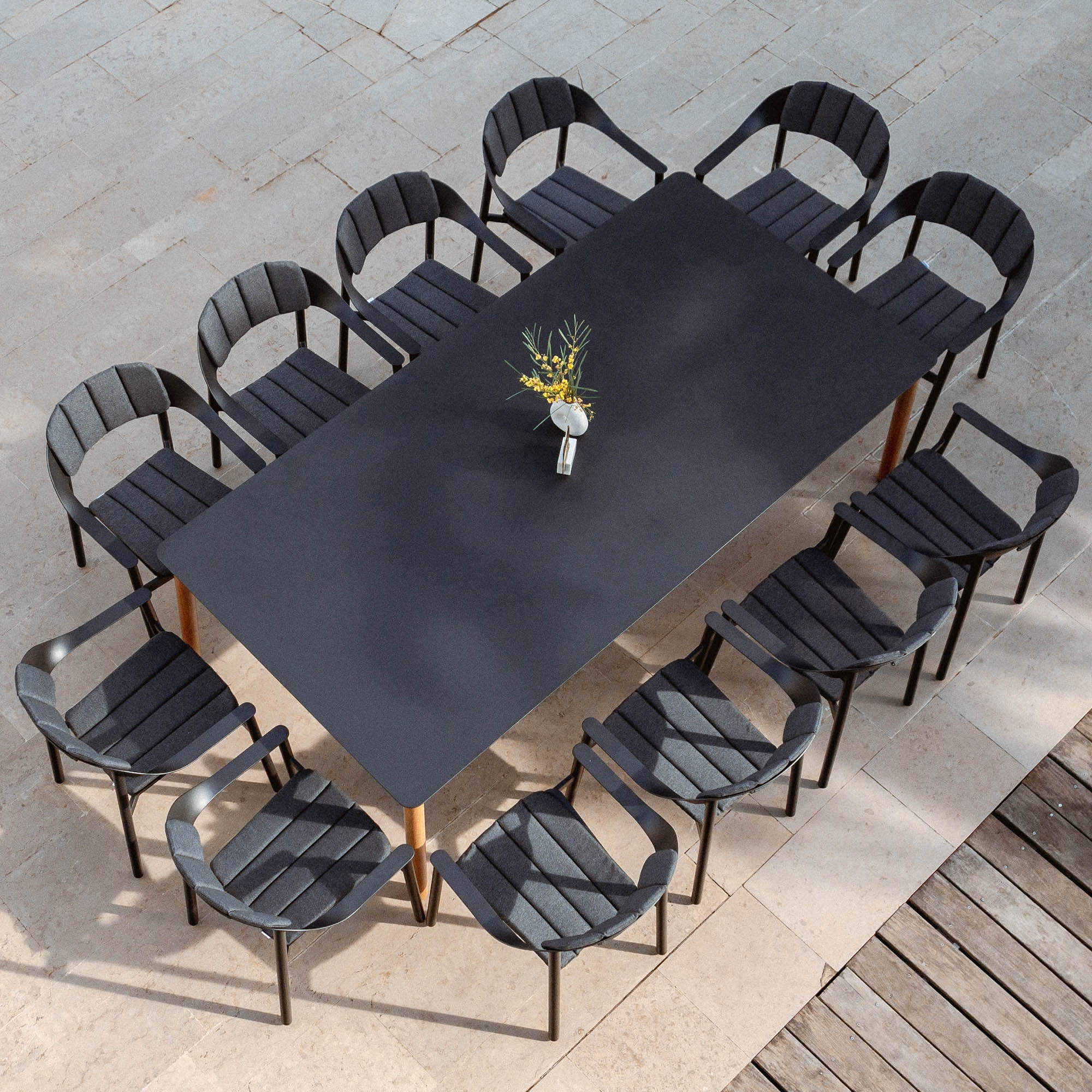 Table de jardin rectangulaire 10 places Monte Carlo en aluminium 240x120 cm - Image 12