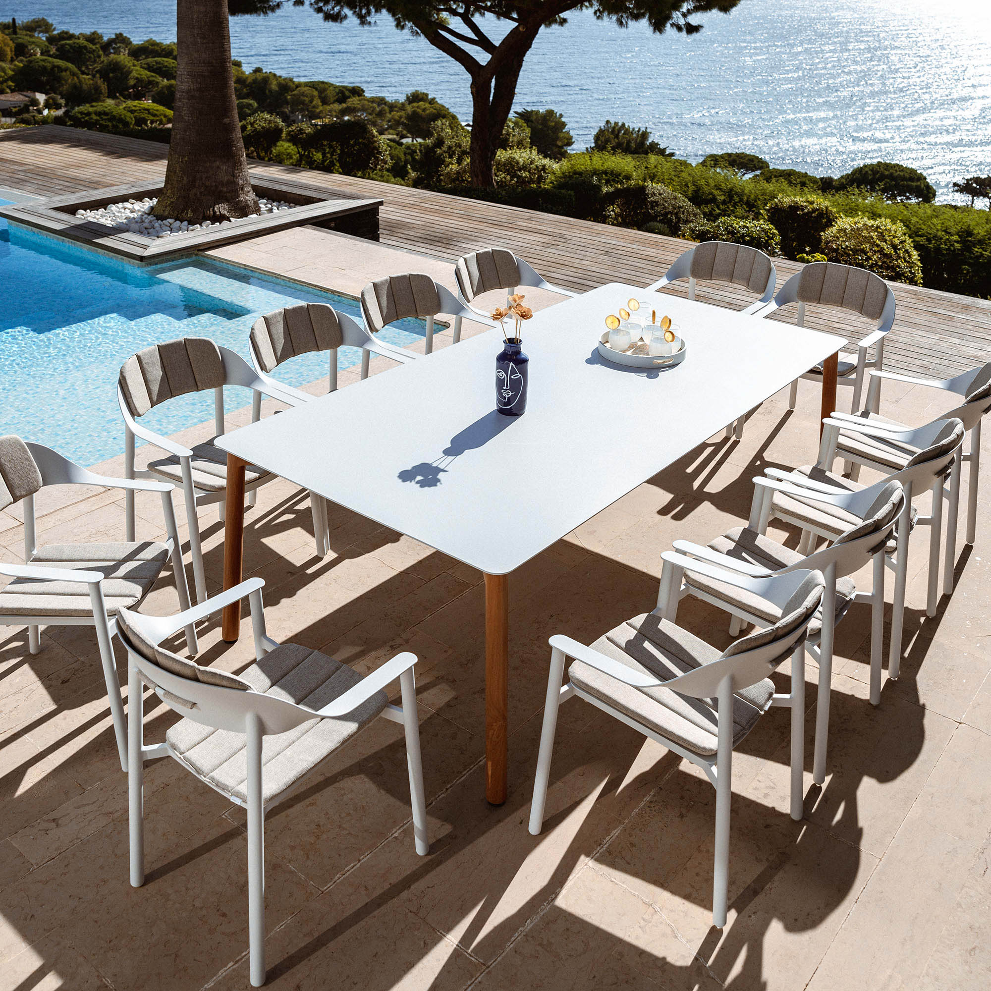 Table de jardin rectangulaire 10 places Monte Carlo en aluminium 240x120 cm - Image 3