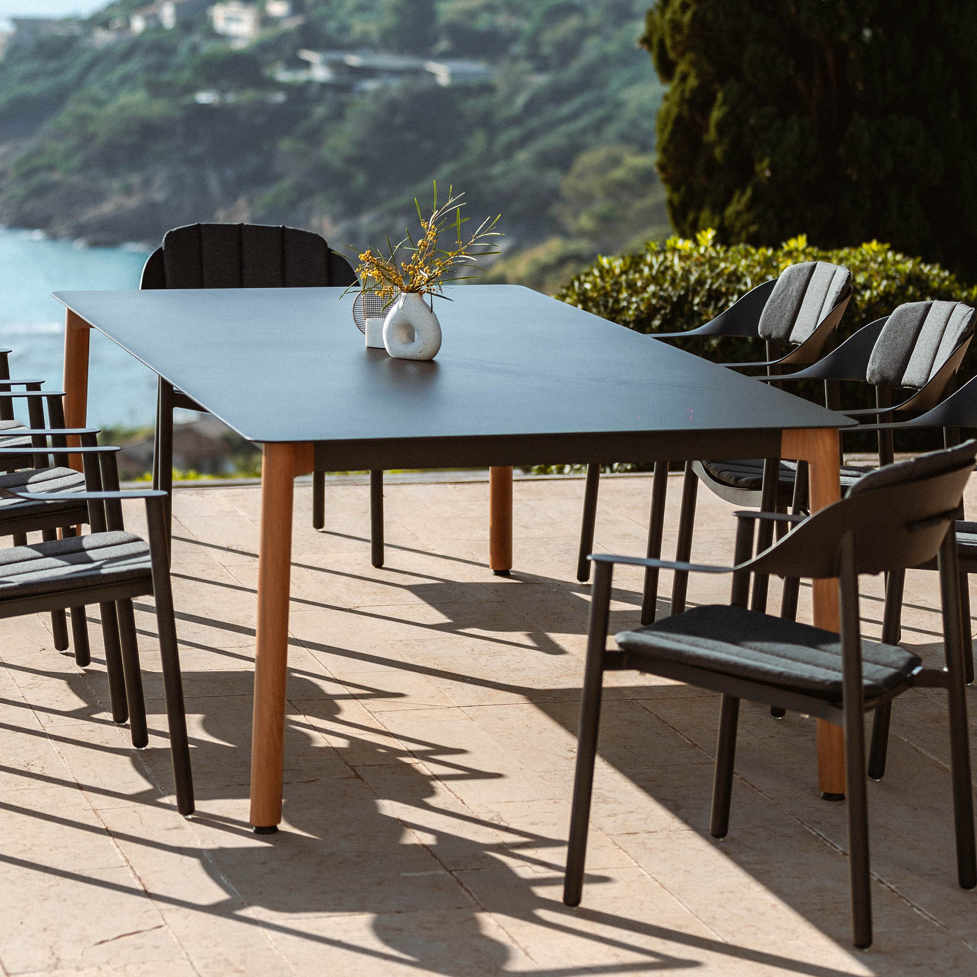 Table de jardin rectangulaire 10 places Monte Carlo en aluminium 240x120 cm - Image 8
