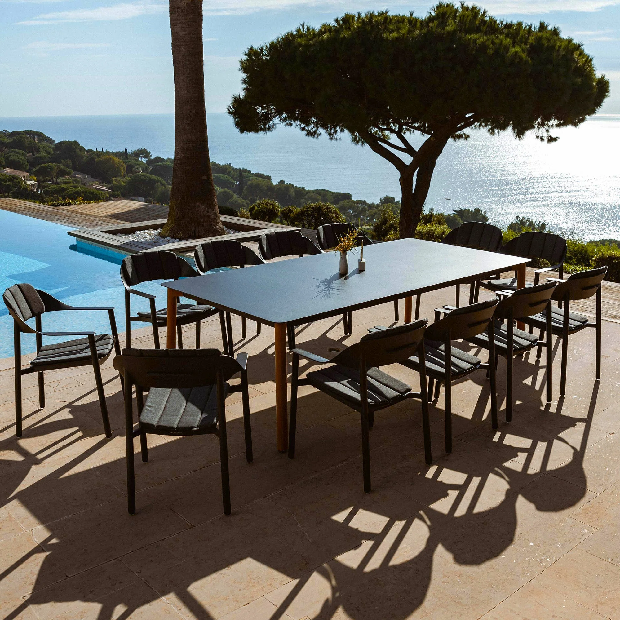 Table de jardin rectangulaire 10 places Monte Carlo en aluminium 240x120 cm - Image 9