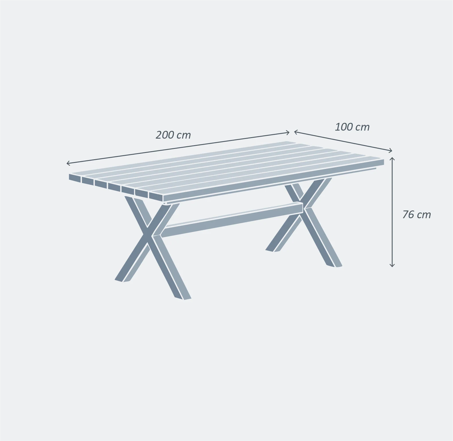 Table de jardin rectangulaire Aluminium/Bois Bali (200 x 100 cm) - Image 3