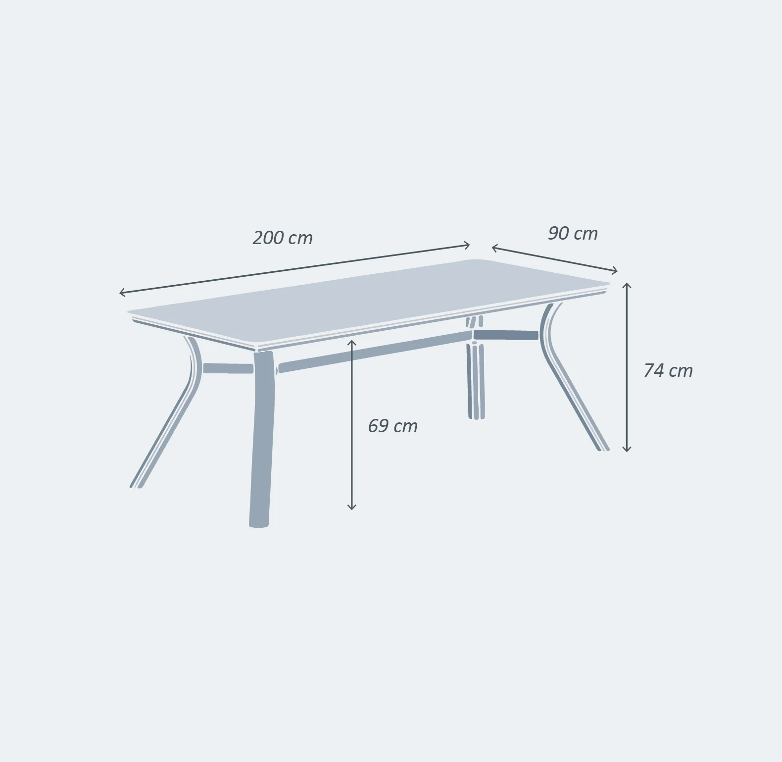 Table de jardin rectangulaire 8 places Amalfi ( 200 x 90 cm) - Image 9