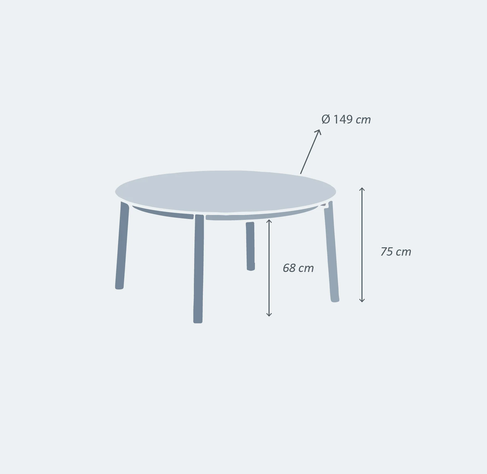Table de jardin ronde 8 places Monte Carlo en aluminium ( D149 cm  ) - Image 13