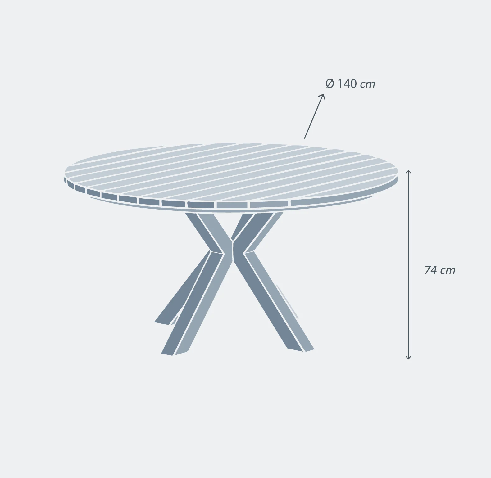 Table de jardin ronde Aluminium/Bois (D140 cm) Bali - Image 9