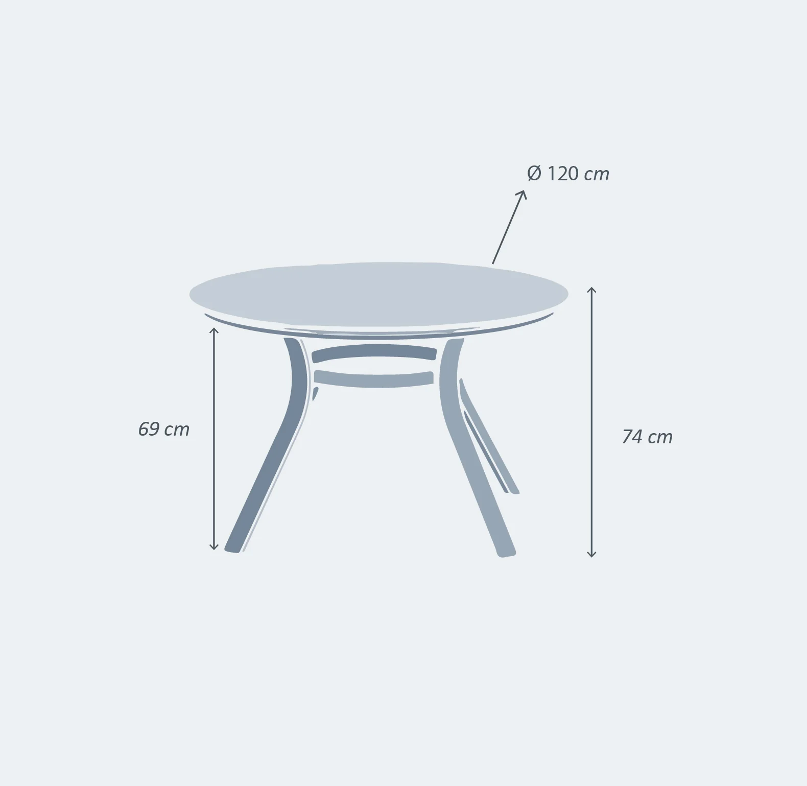 Table de jardin ronde 5 places Amalfi (D120 cm) - Image 10